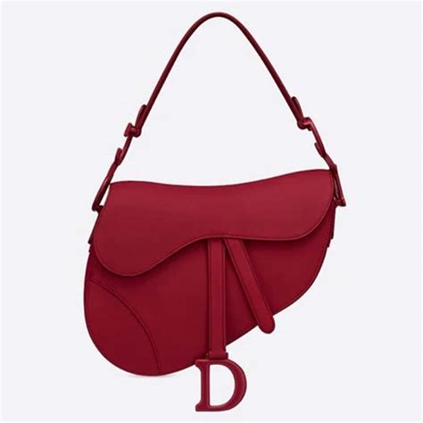 dior saddle cherry red